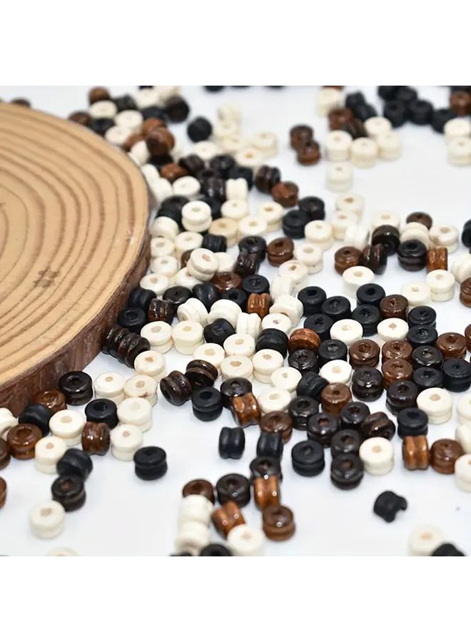500 قطعة من الخرز الخشبي البني المتوسط ثقب مزدوج لصنع الحلي اليدوية والأعمال اليدوية DIY - Image 3